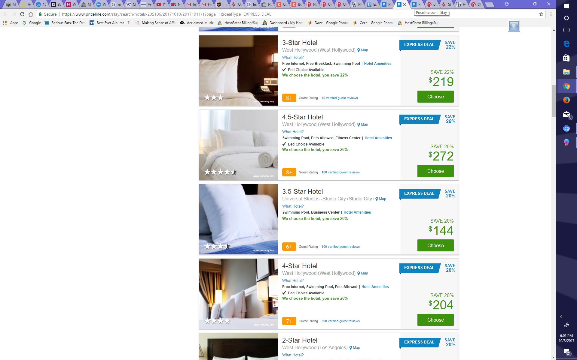 Finding Specific Hotels with Better Bidding on Hotwire and Priceline