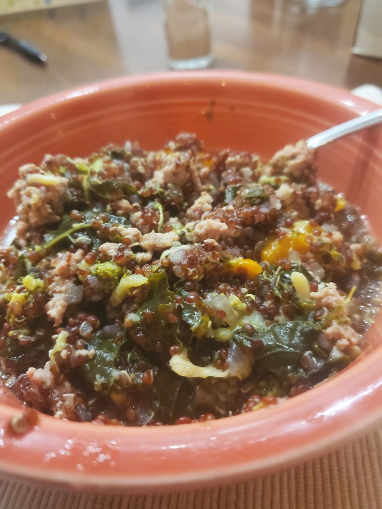 Cole Cooks: Instant Pot Quinoa with Sausage and Kale